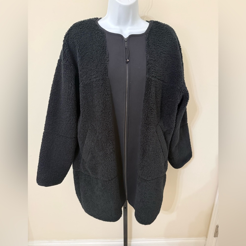 Like New- Lululemon Collarless Textured Fleece Full Zip Jacket Sz 10